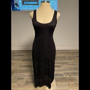 Black maxi dress with sheer bottom